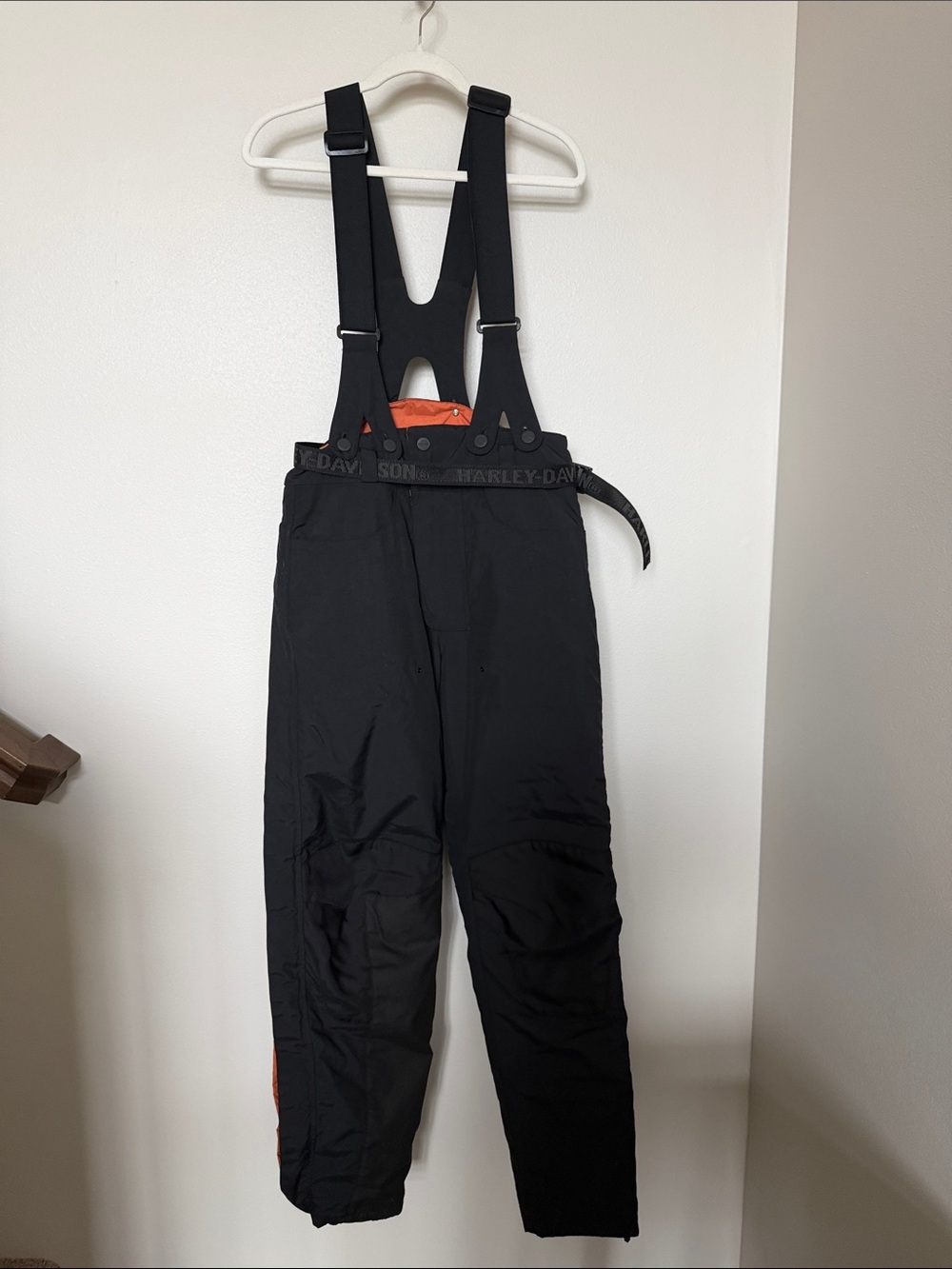 Harley-Davidson Black Bib Snow Pants with Orange Detailing